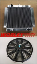 3 core aluminum radiator + fan for Ford Escort Mk1 Mk2 RS2000 1968-1980 Manual
