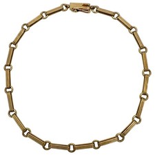 Rare Vintage Van Cleef & Arpels 18k Yellow Gold Paperclip Link Chain Bracelet