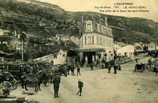 Old postcard 63 Auvergne Le Mont Dore View taken from the station HOTEL TERMINUS Attelages 1915
