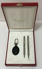 Cartier Stainless Steel Pen Stylo Bille Must II Pencil & Key Chain Set W Box