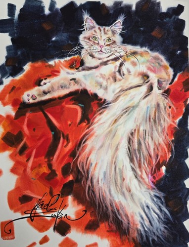 Peinture originale pour chat