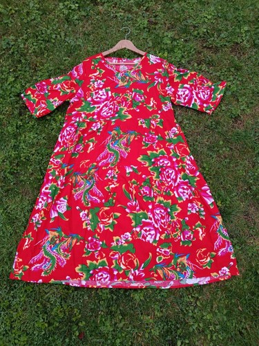 Dress robe floral rouge - ,
