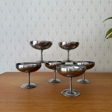 Set Of 6 Vintage French Inox Stainless Goblet Ice Cream Cup LETANG REMY 2908252