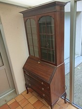 Secrétaire vitrine 19eme anglais acajou