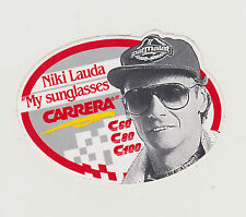 ANTIQUE NIKI LAUDA ADVERTISING STICKER/RACING DRIVER/CARRERA SUNGLASSES