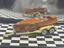 1/64 OLD FASHION WOODEN SPEED BOAT WITH BEIGE TRAILER M27