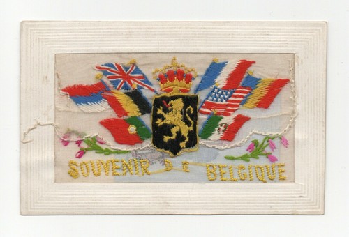 Cpa brodée souvenir de - souvenir,
