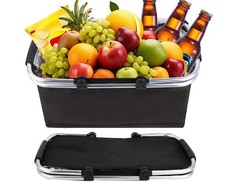 Panier à provisions isotherme de 30 l - Pliable - Grand panier de pique-nique...