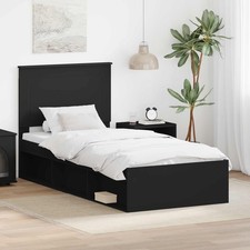 Cadre de lit avec tête de lit Pin massif Lit Moderne en bois chambre vidaXL vida