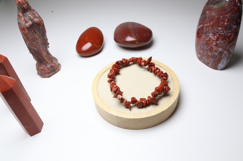 Bracelet jaspe rouge baroque - jaspe,