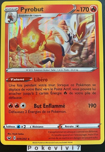 Carte pokemon pyrobut 034 202 - carte,