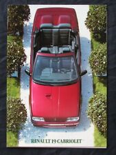Renault 19 convertible convertible 16V brochure 8.1991 with price list