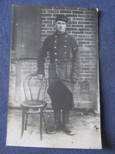 Old postcard photo soldier chair thonet