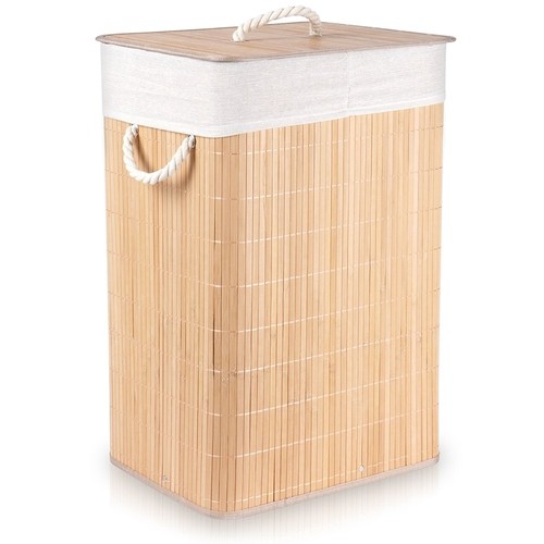 Panier linge bambou beige - panier,
