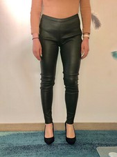 luxe legging cuir agneau kaki