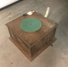 old phonograph PATHE gramophone stem case pavilion horn WORKS