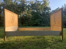 Antique French Louis XVI Solid Wood Daybed Corbeille Neoclassical Cottage Style