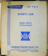 TRIUMPH Sports Car 20 TR 4 Illustrated Car Spare Parts List #510978