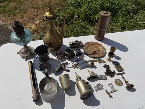 Lot brocante laiton argent - lot,