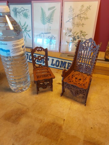 Chaises bois sculpté dentelle - bois,