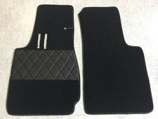 Tapis de Sol Voiture pour Fiat 1200 Spider 1959-62 Noir Boucle Simili Cuir