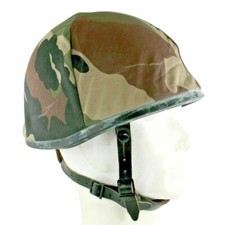 French Army F1 Helmet with Camouflaged Helmet Cover w/e Ballistic Helmet
