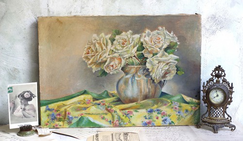 Original antique oil painting - antique,