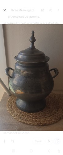 Soupière étain vintage - en,