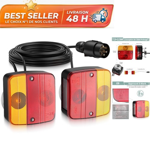 Feux arrière remorque 12v - feux,