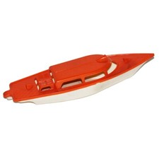 Vintage Star Boat Toy 29cm Plastic Orange & Cream (No Plastica)