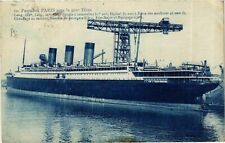 Old postcard AK liner Paris under the crane Titan SHIPS (911980)