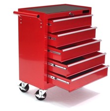 Chariot d'atelier 5 tiroirs à outils 06192 servante caisse à roulettes rouge