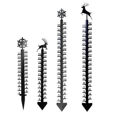 Manom��tre �� neige m��tal pour d��coration de cour avec ��lan et flocons de nei
