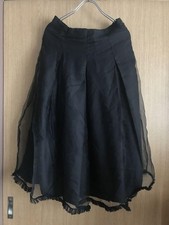 Jupe by Jackie 100% Silk Skirt Black Waist 32cm Length 73cm Used Minimal Wear