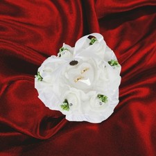 Coussin porte alliance en forme de cœur Blanc Et Vert