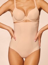 New SIMONE PERELE 1F6774 Peau Rose Story High Waist Shaper Brief Panty Size M