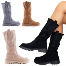 Bottes Femme Biker en Daim Du