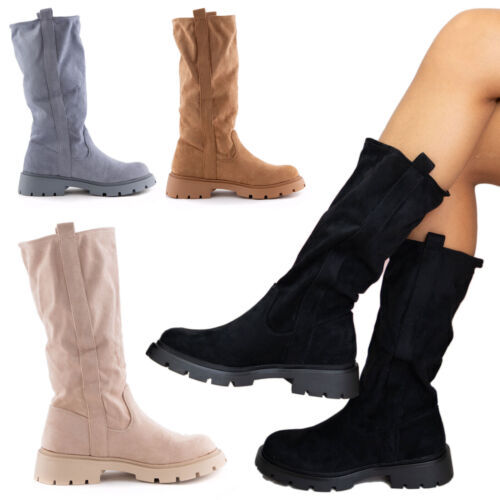 Bottes femme biker daim - bottes,