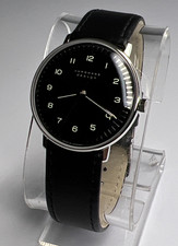34mm JUNGHANS Design Mechanical Wind Watch Black Dial 27/3702.02 w/ Box & Papers