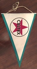 Antique antique CALTEX fabric pennant scooter.
