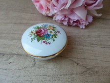 Boite à Bijoux Pilulier en porcelaine Décor Fleurs Vintage Bavaria Germany