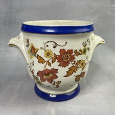 Rafraichissoir / pot en porcelaine de couleuvre ou cache-pot décor fleuri