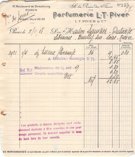 1918 parfumerie piver a - l, t