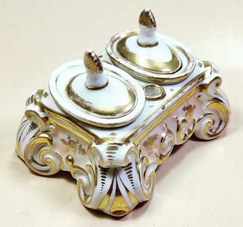 Ancien encrier porcelaine - ancien,