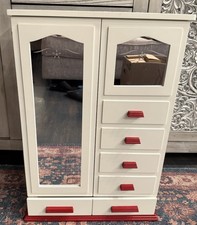 Retired American Girl Molly's Mirrored Chifforobe Armoire Closet & Clothing Bag