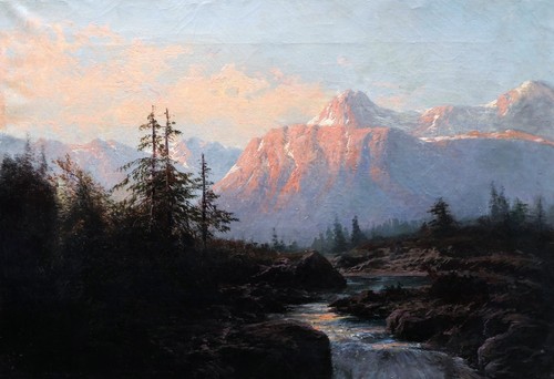 Framed painting landscape