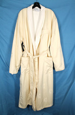 BOCA TERRY Gaylord Resort IVORY SATIN w/TERRY LINER Tie Belt LOUNGE BATH ROBE OS