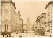 Belgium, Brussels, rue de la Régence, tramway vintage albumen print, print run