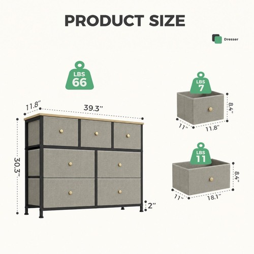 Fabric dresser for - dresser, bedroom