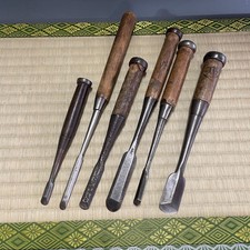 SOTOMARU NOMI Japanese Long Slick Chisel #357 Lot of 6 Carpentry Sculpture